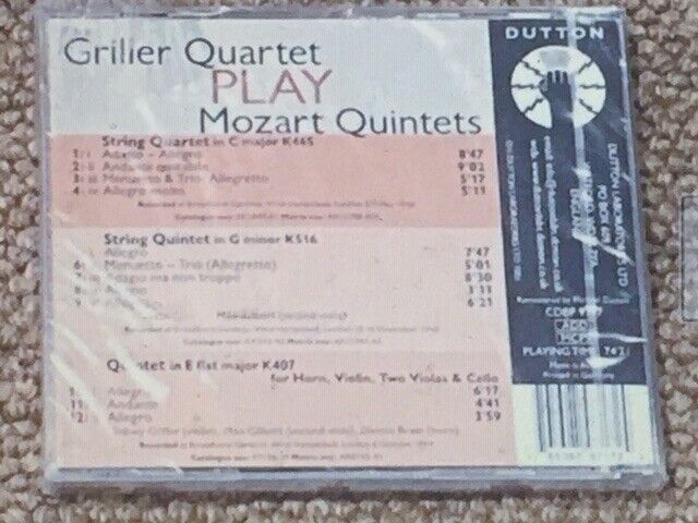 Mozart Quintets GRILLER QUARTET CD **BRAND NEW**