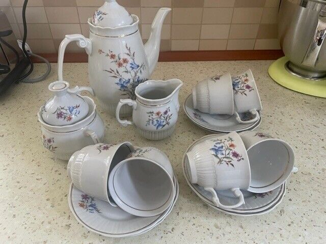 image for VINTAGE PORCELAIN TEA SET FROM POLAND WLOCLAWEK
