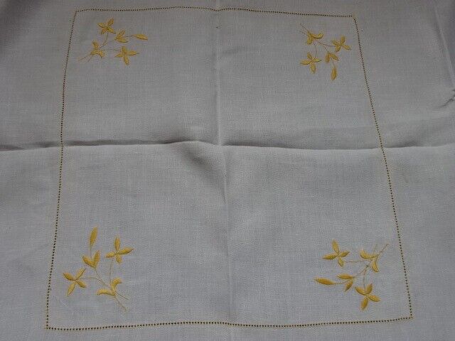 Embroidered linen tablecloth