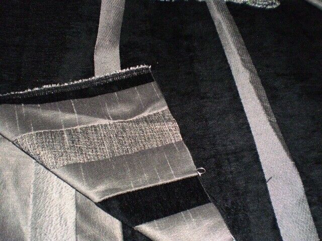Fabric  Good Quality  Fabric  Velour  Black Grey Multi  Colour New 