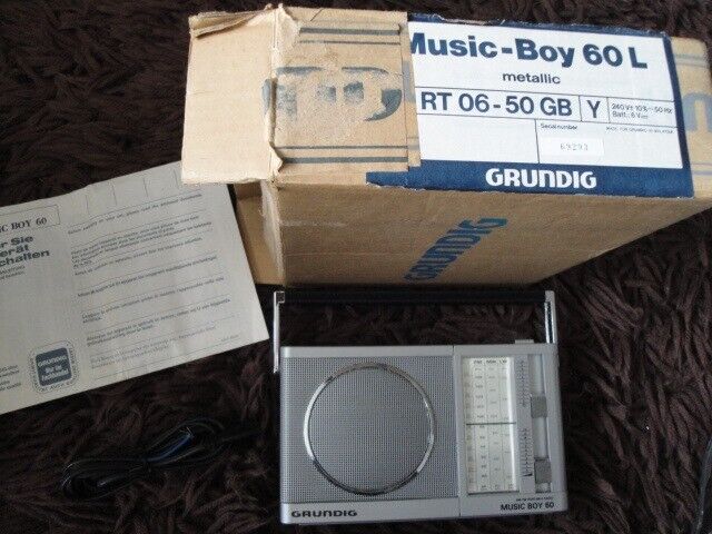 As New Grundig Music-Boy 60L Metallic Portable / Mains Radio. Ref L1306