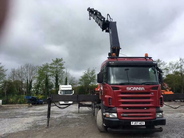 2007 SCANIA R380 8X4 SLEEPERCAB HIAB FLATBED COUPLED WITH 20FT TRAILER