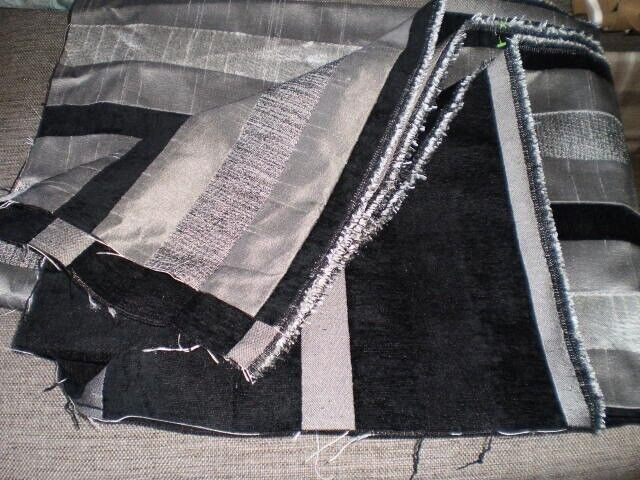 Fabric  Good Quality  Fabric  Velour  Black Grey Multi  Colour New 