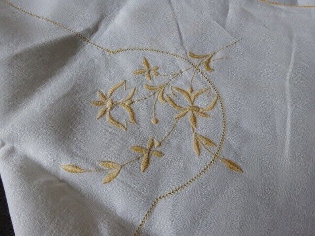 Embroidered linen tablecloth