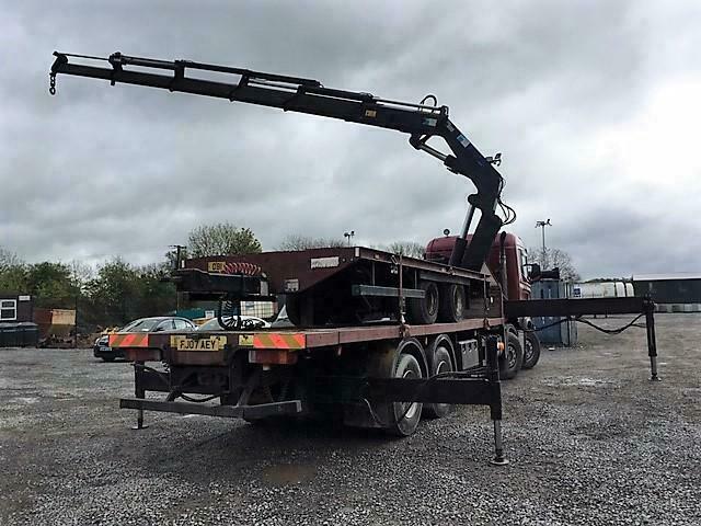 2007 SCANIA R380 8X4 SLEEPERCAB HIAB FLATBED COUPLED WITH 20FT TRAILER