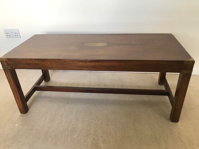 Well cared for vintage campaign table / coffee table - believed to be a Kennedy made for Harrods