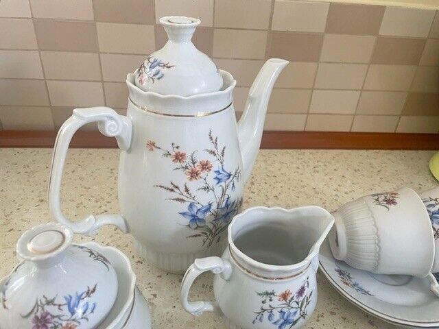 VINTAGE PORCELAIN TEA SET FROM POLAND WLOCLAWEK