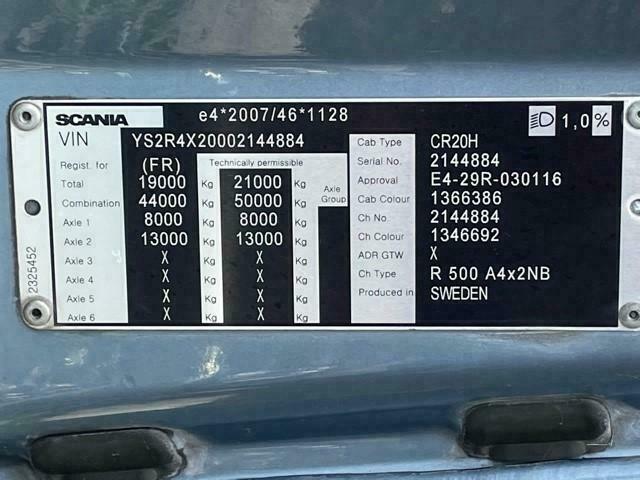 2018 SCANIA R500 HIGH CAB 4X2 TRACTOR UNIT LHD