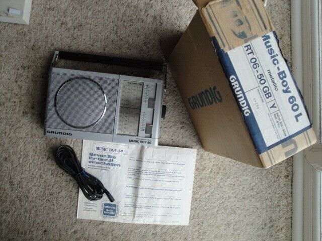 As New Grundig Music-Boy 60L Metallic Portable / Mains Radio. Ref L1306