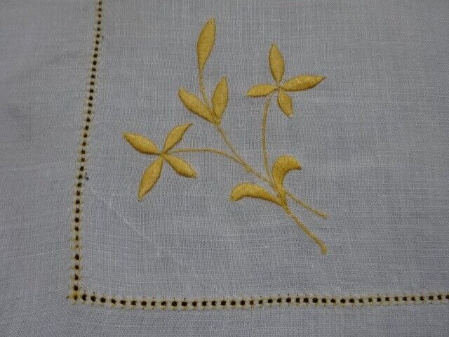 Embroidered linen tablecloth