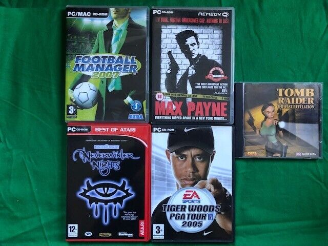 10 PC GAMES & PES2015 & 6 kids DVDs; Sims3,Monopoly,Tomb Raider,Football Manager, Star Wars