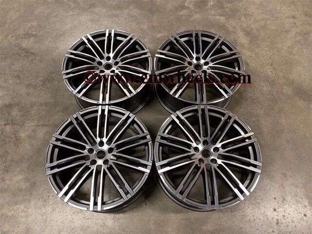 21″ Inch Porsche Macan Turbo Style Alloy Wheels Gunmetal polished 5x112 66.6