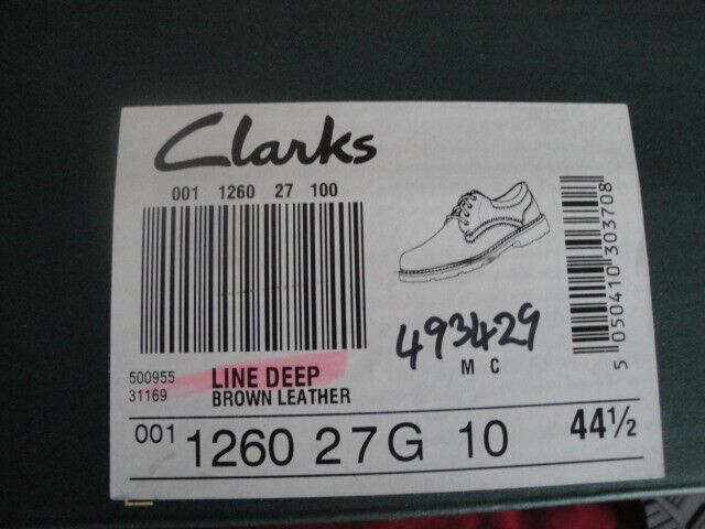 Clarks Mid Brown Line Deep Leather Uppers Lace-up Shoes. Size 10 (44.5) New / Unused. Ref  C429