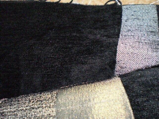 Fabric  Good Quality  Fabric  Velour  Black Grey Multi  Colour New 