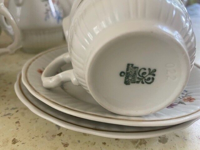 VINTAGE PORCELAIN TEA SET FROM POLAND WLOCLAWEK