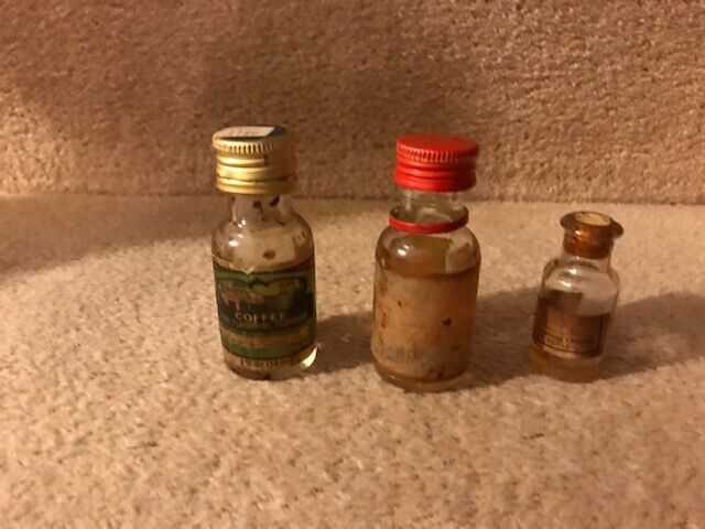 3 small vintage bottles