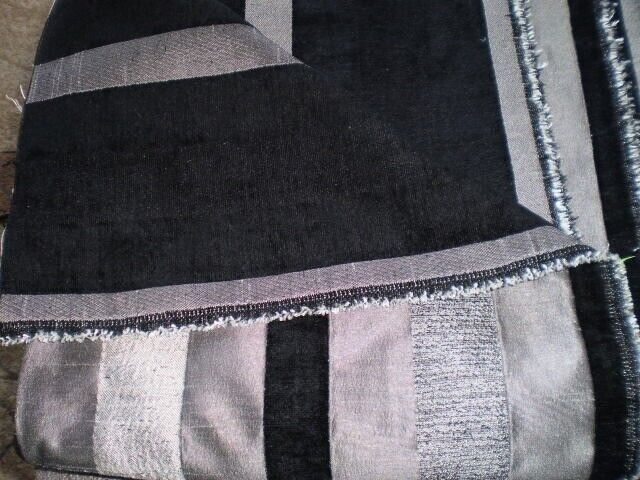 Fabric  Good Quality  Fabric  Velour  Black Grey Multi  Colour New 