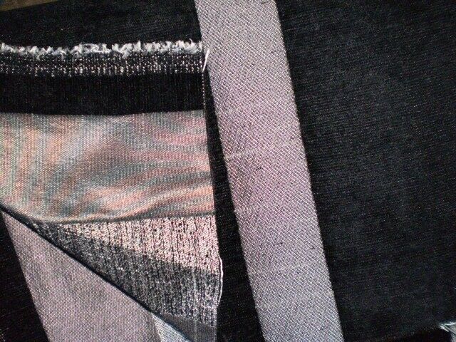 Fabric  Good Quality  Fabric  Velour  Black Grey Multi  Colour New 