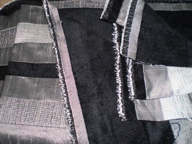 Fabric  Good Quality  Fabric  Velour  Black Grey Multi  Colour New 