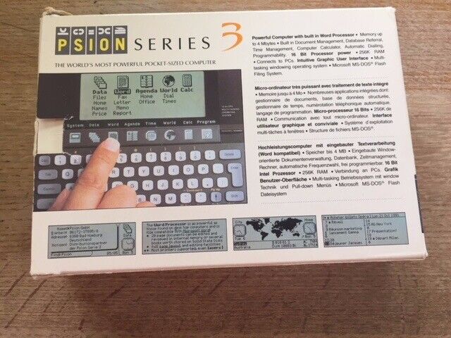 Psion Series 3 hand held computer plus Spreadsheet software,  NEW in boxes