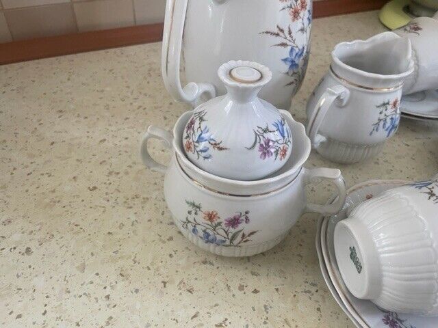 VINTAGE PORCELAIN TEA SET FROM POLAND WLOCLAWEK
