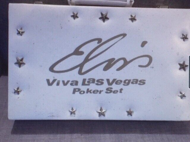 VERY RARE: Viva Las Vegas Elvis Poker Set / Case **NEAR MINT CONDITION**