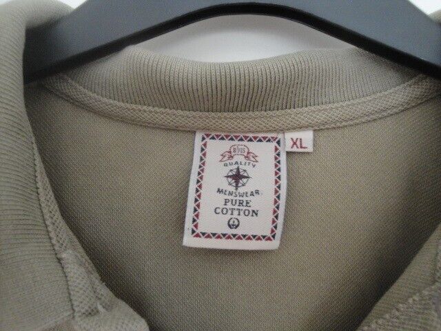 XL Khaki Cotton Polo Shirt. Used but in good condition. 100% Cotton.