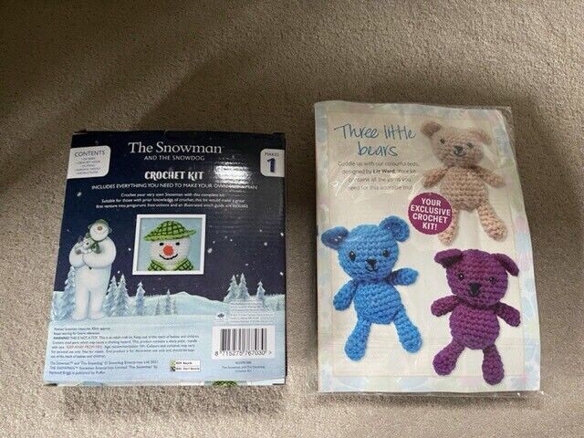 2 crochet kits: 3 Little Bears and Snowman. Collect Chichester 