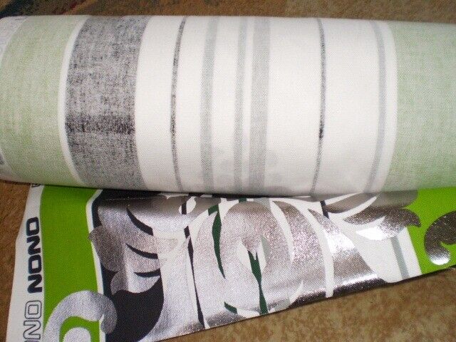 Fabric  Good Quality  Fabric”Nono”  Green Silver Multi Colour New 