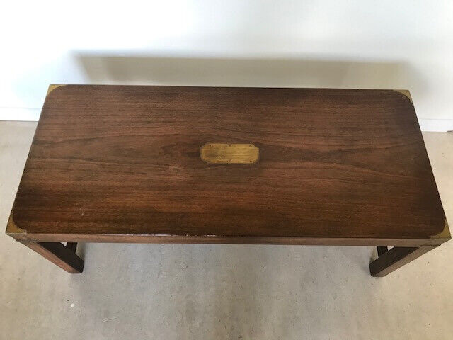 Well cared for vintage campaign table / coffee table - believed to be a Kennedy made for Harrods
