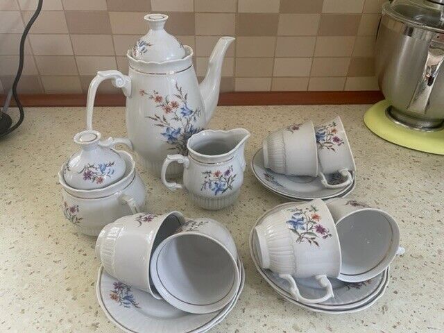 VINTAGE PORCELAIN TEA SET FROM POLAND WLOCLAWEK