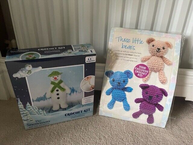 2 crochet kits: 3 Little Bears and Snowman. Collect Chichester 