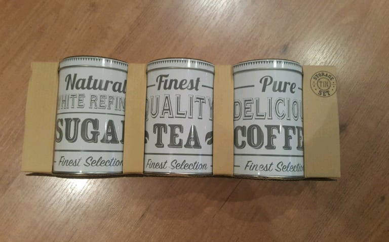 image for Sugar, Tea & Coffee Storage Tin Set