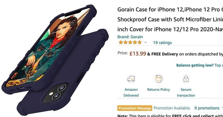 Case for iPhone 12/ 12 Pro (Rose Red & Royal Navy Blue)