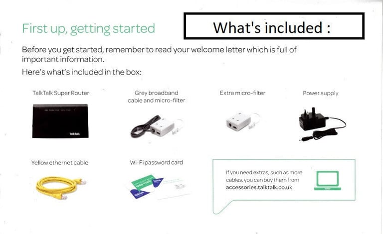 TalkTalk HG635 Huawei Super Router & Power Supply Unit