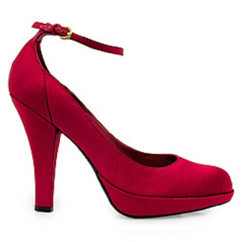 ASOS Red Satin Platform Round Toe Shoes - Size 3 UK