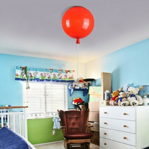 image for STORY COLOURFUL RED BALLOON LAMP LARGE FLUSH MOUNT MODERN SINGLE LIGHT WITH PULL