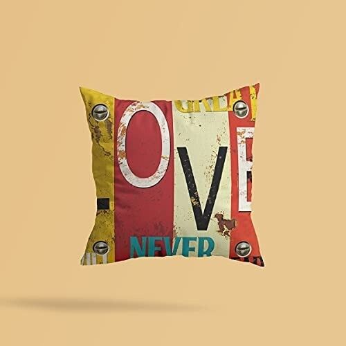 BECOSIM Classic Words Cushion Covers set x4