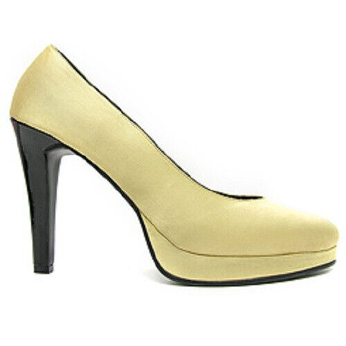 ASOS Gold Satin Platform Shoes - Size 3 UK