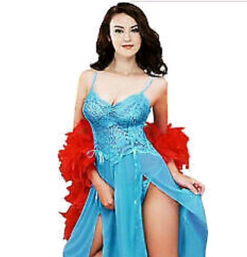 image for Brand New Turquoise  Babydoll/ Chemese with matching Thong Size 10/12