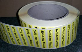 20 x 50% Less Plastic Yellow Labels Lables Rectangular 