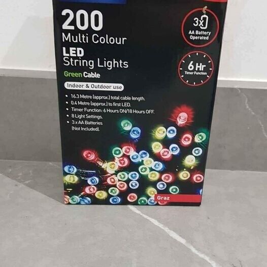 Multi Colour LED String Lights 200 Brand New