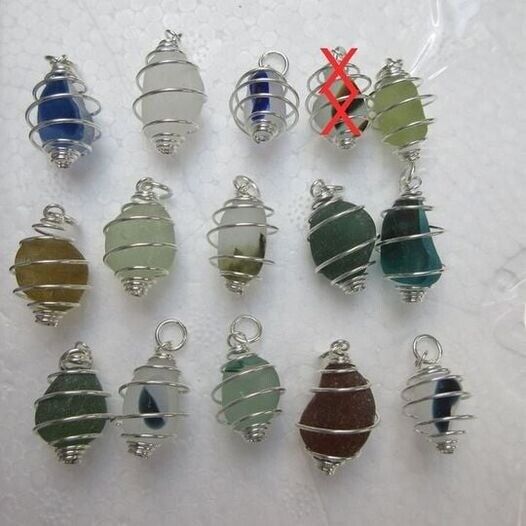 image for Pendants Or Charms With Sea Glass BRAND NEW