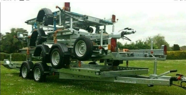 WOODFORD CAR TRANSPORTER TRAILER RECOVERY STOCK CAR BANGER CLASSIC BEAVERTAIL 18 X 6' 11 CT T6