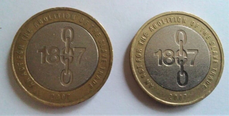 2007  'ABOLITION OF THE SLAVE TRADE'  £2 COIN  x (2)