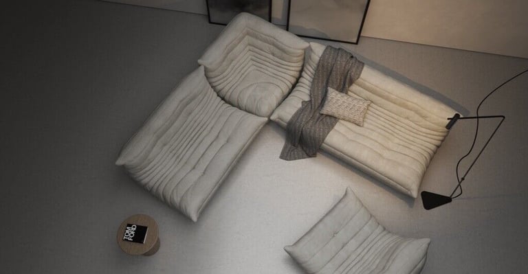 LIGNE ROSET TOGO 5 PIECE IN LIGHT GREY [924] MICROFIBRE