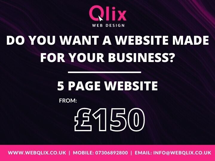 5 Pages Website from£150/E-commerce websites from £350/ Web Designer Manchester 
