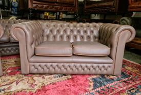Rare Mocha Chesterfield 2 Seater Sofa
