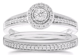 9ct white gold 1/4ct diamond engagement ring 
