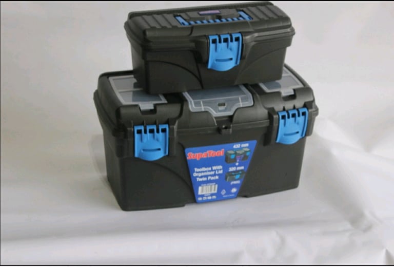 SupaTool Tool Box With Organiser LidTwin Pack 432mm & 320mm